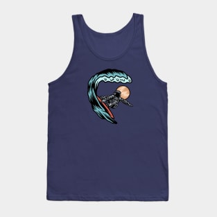 Surfing Astronaut Riding a Wave Tank Top